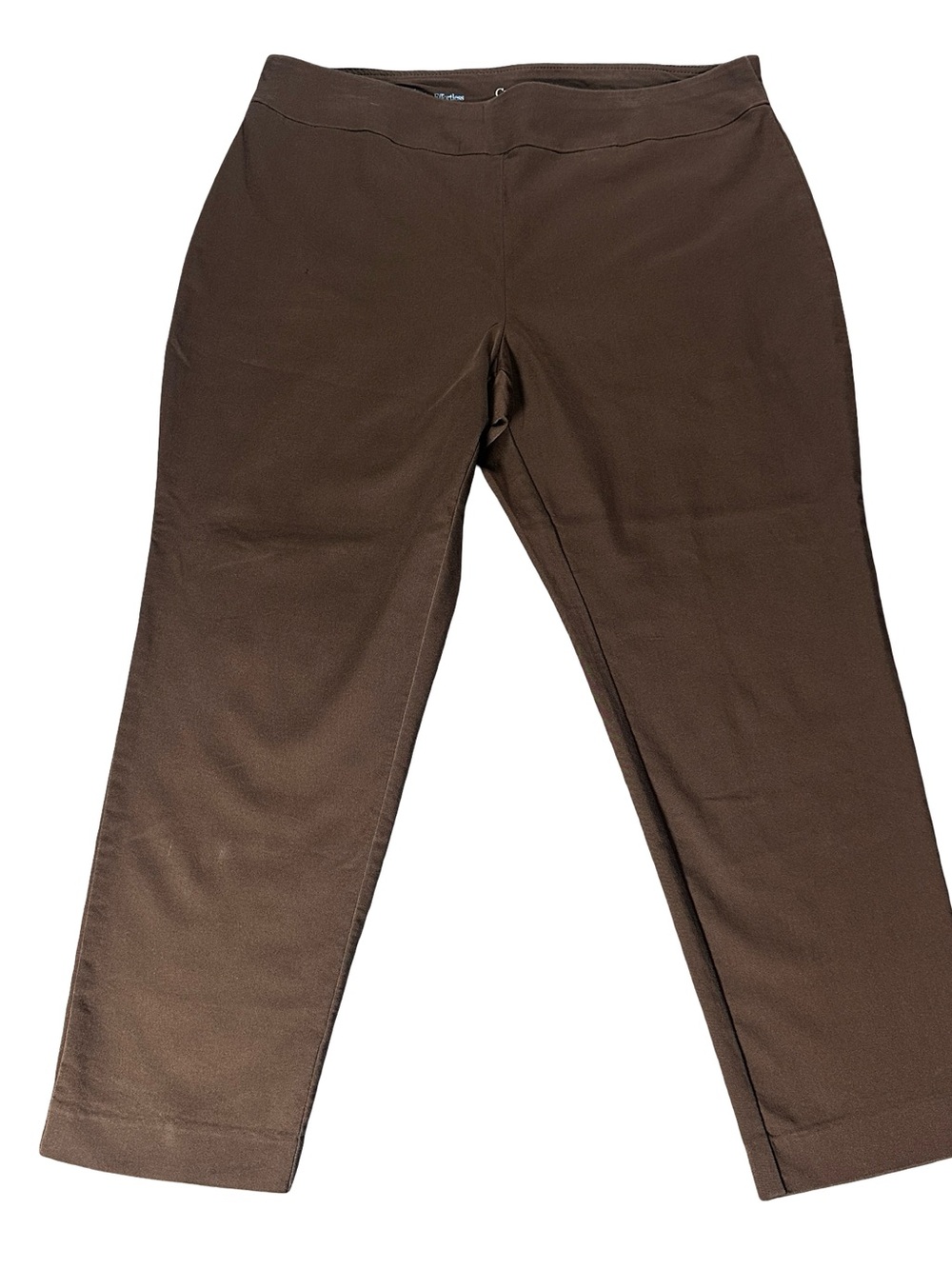 Croft & Barrow Effortless Stretch Brown Pull-On Crop Pants 16W Short - Picture 2 of 8
